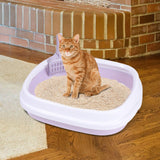 Maxbell Cat Litter Box Kitten Toilet Pet Litter Tray Bedpan Cat Litter Container Gray