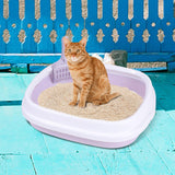 Maxbell Cat Litter Box Kitten Toilet Pet Litter Tray Bedpan Cat Litter Container Gray