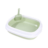 Maxbell Cat Litter Box Kitten Toilet Pet Litter Tray Bedpan Cat Litter Container Green