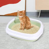 Maxbell Cat Litter Box Kitten Toilet Pet Litter Tray Bedpan Cat Litter Container Green