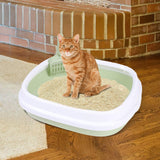 Maxbell Cat Litter Box Kitten Toilet Pet Litter Tray Bedpan Cat Litter Container Green