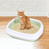 Maxbell Cat Litter Box Kitten Toilet Pet Litter Tray Bedpan Cat Litter Container Green