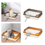 Maxbell Pet Litter Tray Potty Toilet Easy to Clean Pans Cats Litter Box for Bunny Gray Black