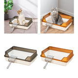 Maxbell Pet Litter Tray Potty Toilet Easy to Clean Pans Cats Litter Box for Bunny Gray Black