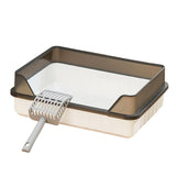 Maxbell Pet Litter Tray Potty Toilet Easy to Clean Pans Cats Litter Box for Bunny Gray Black