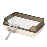 Maxbell Pet Litter Tray Potty Toilet Easy to Clean Pans Cats Litter Box for Bunny Gray Black