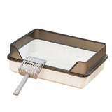 Maxbell Pet Litter Tray Potty Toilet Easy to Clean Pans Cats Litter Box for Bunny Gray Black