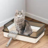 Maxbell Pet Litter Tray Potty Toilet Easy to Clean Pans Cats Litter Box for Bunny Gray Black