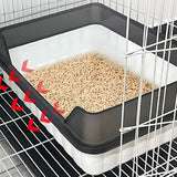 Maxbell Pet Litter Tray Potty Toilet Easy to Clean Pans Cats Litter Box for Bunny Gray Black
