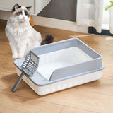 Maxbell Cat Litter Box High Sided Cat Sand Box Container Kitten Litter Pan Durable