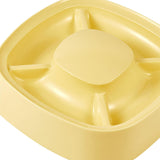 Maxbell Cat Dog Pet Food Bowl 4 Sections Divided Accessories Anti Skid Base Durable Yellow