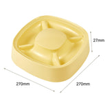 Maxbell Cat Dog Pet Food Bowl 4 Sections Divided Accessories Anti Skid Base Durable Yellow