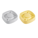 Maxbell Cat Dog Pet Food Bowl 4 Sections Divided Accessories Anti Skid Base Durable Yellow