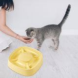 Maxbell Cat Dog Pet Food Bowl 4 Sections Divided Accessories Anti Skid Base Durable Yellow