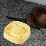 Maxbell Cat Dog Pet Food Bowl 4 Sections Divided Accessories Anti Skid Base Durable Yellow