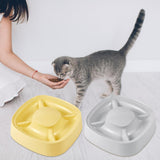 Maxbell Cat Dog Pet Food Bowl 4 Sections Divided Accessories Anti Skid Base Durable Yellow