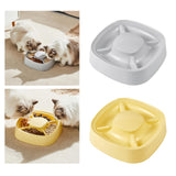 Maxbell Cat Dog Pet Food Bowl 4 Sections Divided Accessories Anti Skid Base Durable Yellow