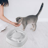 Maxbell Cat Dog Pet Food Bowl 4 Sections Divided Accessories Anti Skid Base Durable Grey