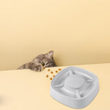 Maxbell Cat Dog Pet Food Bowl 4 Sections Divided Accessories Anti Skid Base Durable Grey