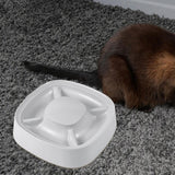 Maxbell Cat Dog Pet Food Bowl 4 Sections Divided Accessories Anti Skid Base Durable Grey