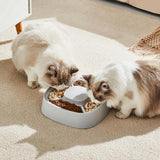 Maxbell Cat Dog Pet Food Bowl 4 Sections Divided Accessories Anti Skid Base Durable Grey