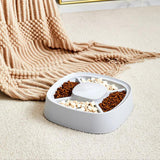 Maxbell Cat Dog Pet Food Bowl 4 Sections Divided Accessories Anti Skid Base Durable Grey