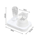 Maxbell Tilted Cat Food Bowl Pet Feeder Waterer Food Feeding Dog Bowl Drink Fountain White
