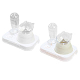 Maxbell Tilted Cat Food Bowl Pet Feeder Waterer Food Feeding Dog Bowl Drink Fountain White