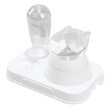 Maxbell Tilted Cat Food Bowl Pet Feeder Waterer Food Feeding Dog Bowl Drink Fountain White