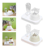 Maxbell Tilted Cat Food Bowl Pet Feeder Waterer Food Feeding Dog Bowl Drink Fountain White