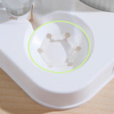Maxbell Tilted Cat Food Bowl Pet Feeder Waterer Food Feeding Dog Bowl Drink Fountain White
