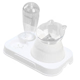Maxbell Tilted Cat Food Bowl Pet Feeder Waterer Food Feeding Dog Bowl Drink Fountain White