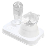 Maxbell Tilted Cat Food Bowl Pet Feeder Waterer Food Feeding Dog Bowl Drink Fountain White