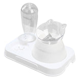 Maxbell Tilted Cat Food Bowl Pet Feeder Waterer Food Feeding Dog Bowl Drink Fountain White