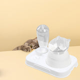 Maxbell Tilted Cat Food Bowl Pet Feeder Waterer Food Feeding Dog Bowl Drink Fountain White