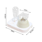 Maxbell Tilted Cat Food Bowl Pet Feeder Waterer Food Feeding Dog Bowl Drink Fountain Gray White