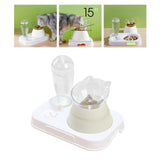 Maxbell Tilted Cat Food Bowl Pet Feeder Waterer Food Feeding Dog Bowl Drink Fountain Gray White