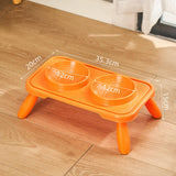 Maxbell Double Dog Bowls Food and Water Bowls Pet Feeder Cat Food Bowls for Dogs Orange