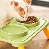 Maxbell Double Dog Bowls Food and Water Bowls Pet Feeder Cat Food Bowls for Dogs Orange