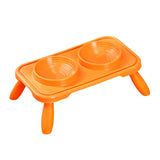 Maxbell Double Dog Bowls Food and Water Bowls Pet Feeder Cat Food Bowls for Dogs Orange