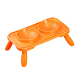 Maxbell Double Dog Bowls Food and Water Bowls Pet Feeder Cat Food Bowls for Dogs Orange