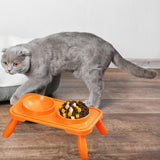 Maxbell Double Dog Bowls Food and Water Bowls Pet Feeder Cat Food Bowls for Dogs Orange