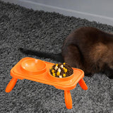 Maxbell Double Dog Bowls Food and Water Bowls Pet Feeder Cat Food Bowls for Dogs Orange