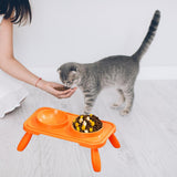 Maxbell Double Dog Bowls Food and Water Bowls Pet Feeder Cat Food Bowls for Dogs Orange