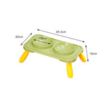 Maxbell Double Dog Bowls Food and Water Bowls Pet Feeder Cat Food Bowls for Dogs Green Yellow