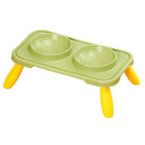 Maxbell Double Dog Bowls Food and Water Bowls Pet Feeder Cat Food Bowls for Dogs Green Yellow