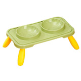 Maxbell Double Dog Bowls Food and Water Bowls Pet Feeder Cat Food Bowls for Dogs Green Yellow