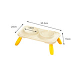 Maxbell Double Dog Bowls Food and Water Bowls Pet Feeder Cat Food Bowls for Dogs Beige Yellow