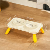 Maxbell Double Dog Bowls Food and Water Bowls Pet Feeder Cat Food Bowls for Dogs Beige Yellow