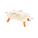 Maxbell Double Dog Bowls Food and Water Bowls Pet Feeder Cat Food Bowls for Dogs Beige Orange